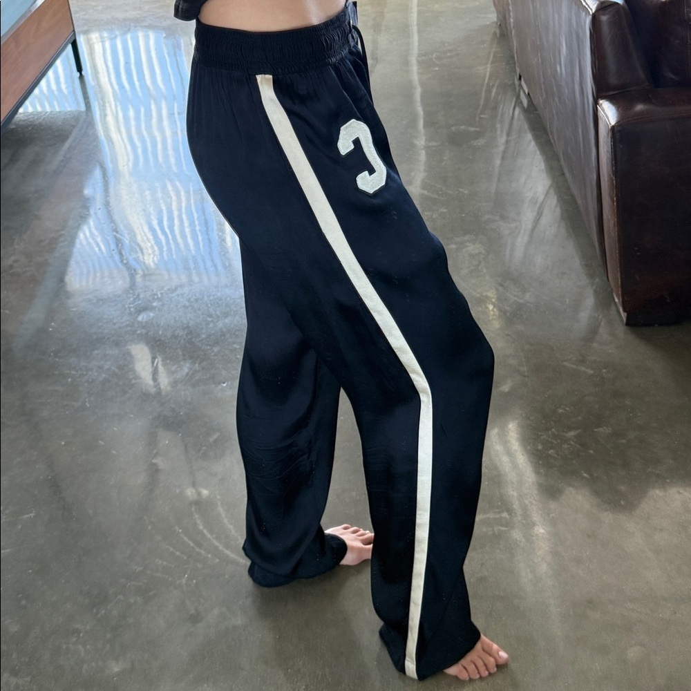 Celine Satin Track Pants Navy White Stripe - Picture 12 of 13